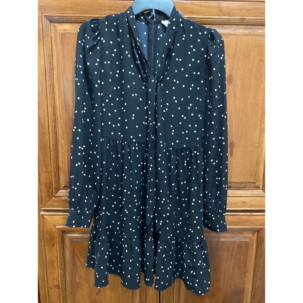 Kate Spade Scatter Dot Shirt Dress with Tie Neck SZ 2